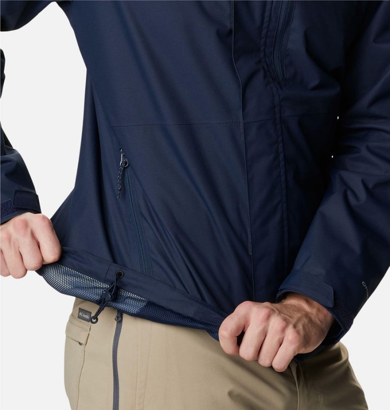 Columbia Hikebound Men's Rain Jacket Navy | MYTPUL-821