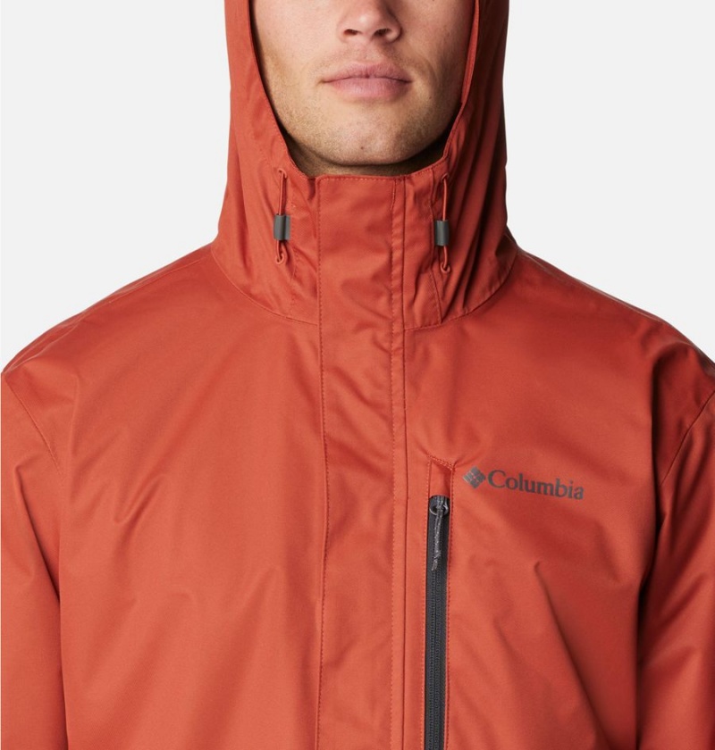 Columbia Hikebound Men's Rain Jacket Red | VSTPEF-781