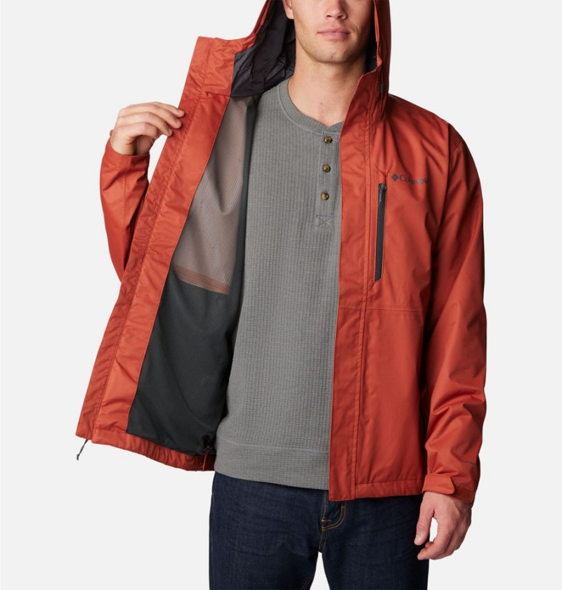 Columbia Hikebound Men's Rain Jacket Red | VSTPEF-781