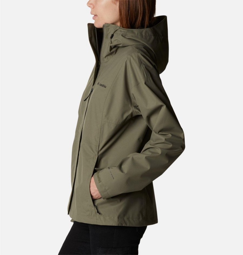 Columbia Hikebound Women's Rain Jacket Green | XQAZML-394