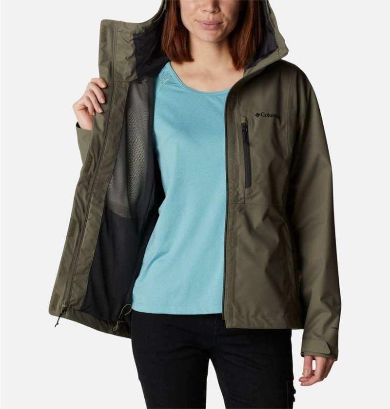 Columbia Hikebound Women's Rain Jacket Green | XQAZML-394