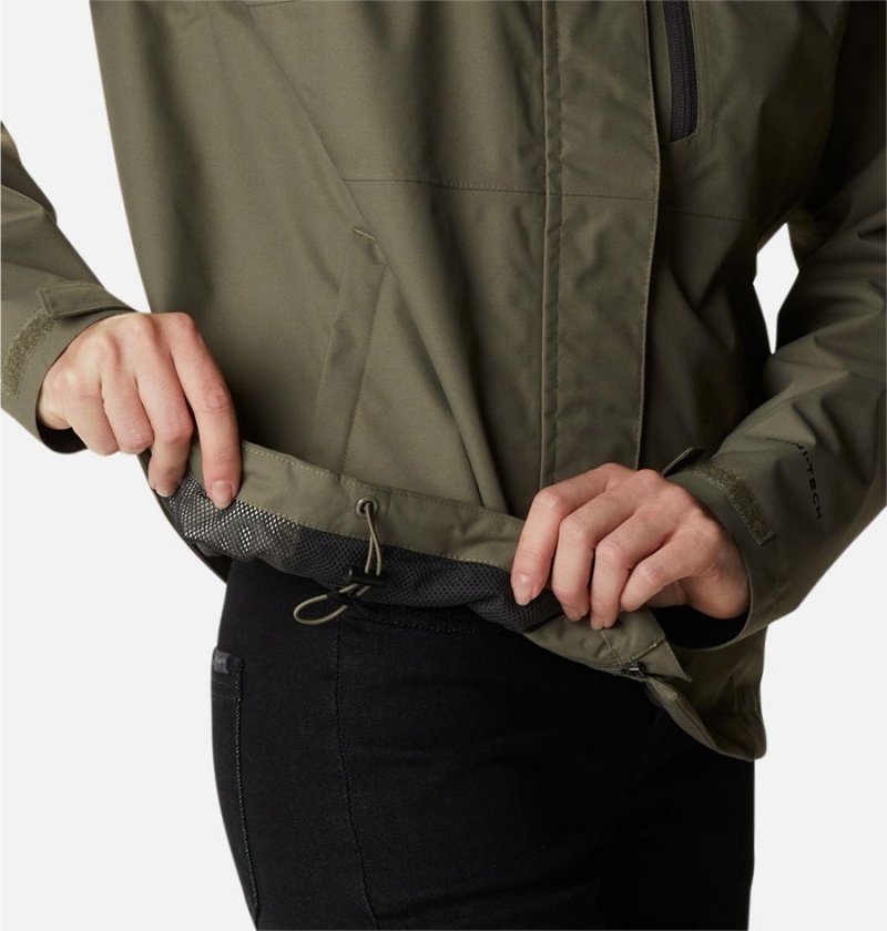 Columbia Hikebound Women's Rain Jacket Green | XQAZML-394