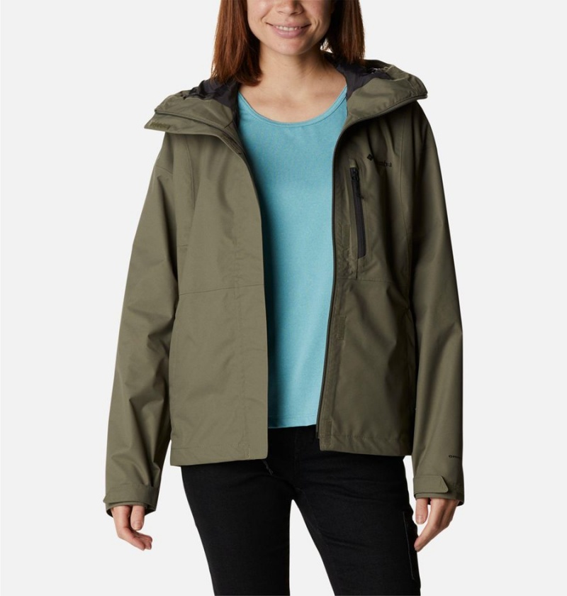 Columbia Hikebound Women's Rain Jacket Green | XQAZML-394
