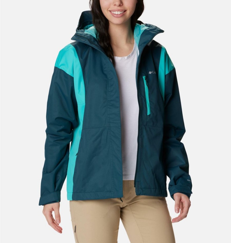 Columbia Hikebound Women's Rain Jacket Turquoise | YAMBZD-917