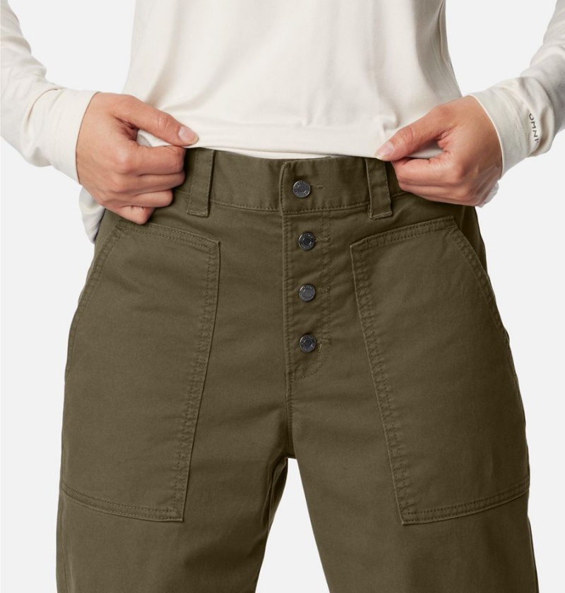 Columbia Holly Hideaway Cotton Women's Pants Green | NSDLCY-985