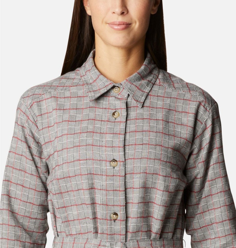 Columbia Holly Hideaway Flannel Women's Dress Grey | IOCZGP-740