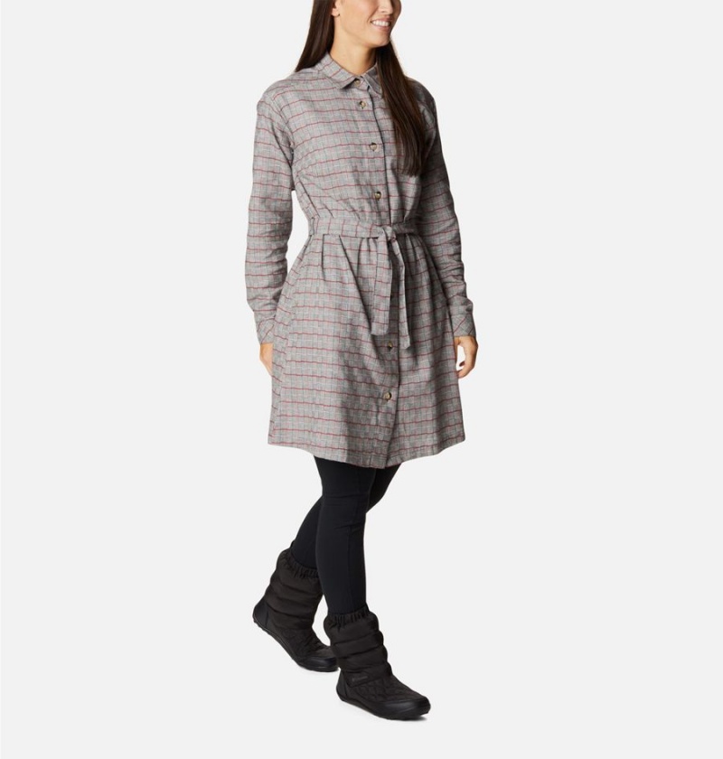 Columbia Holly Hideaway Flannel Women's Dress Grey | IOCZGP-740
