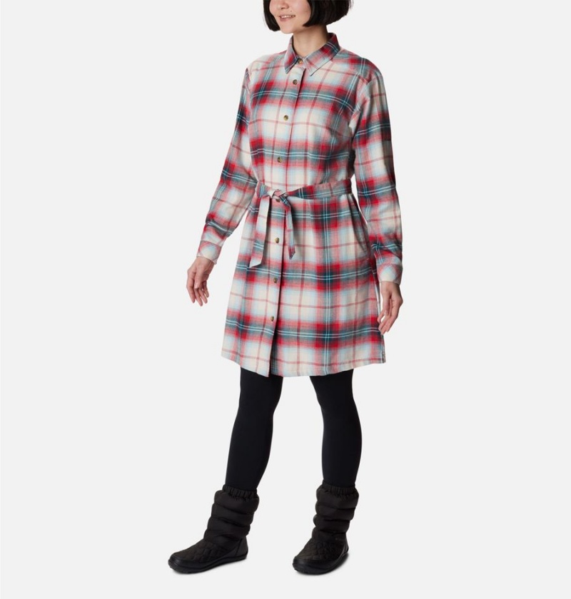 Columbia Holly Hideaway Flannel Women's Dress Red | YSDTWV-918