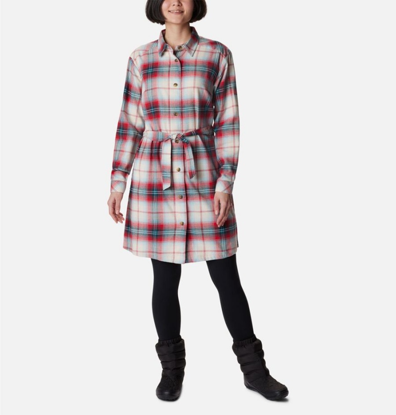 Columbia Holly Hideaway Flannel Women\'s Dress Red | YSDTWV-918