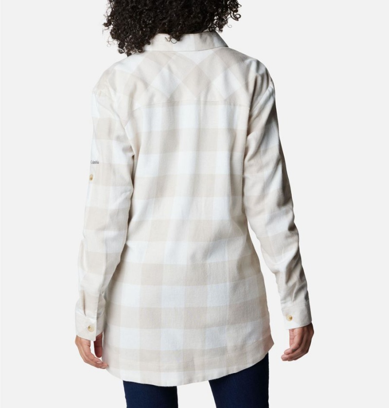 Columbia Holly Hideaway Flannel Women's Shirt White | IWMDFA-409