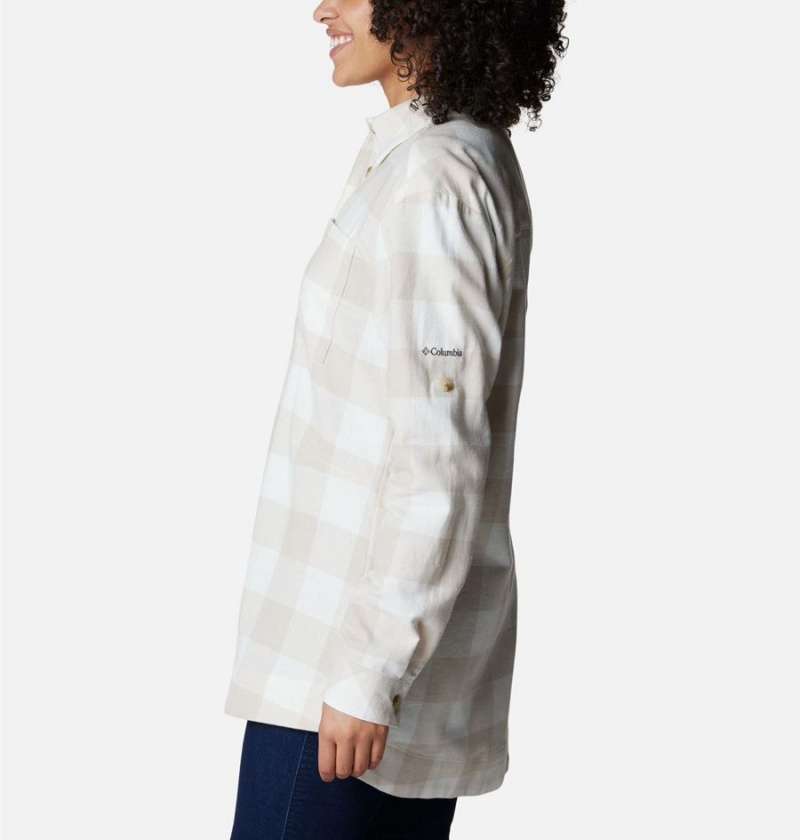 Columbia Holly Hideaway Flannel Women's Shirt White | IWMDFA-409