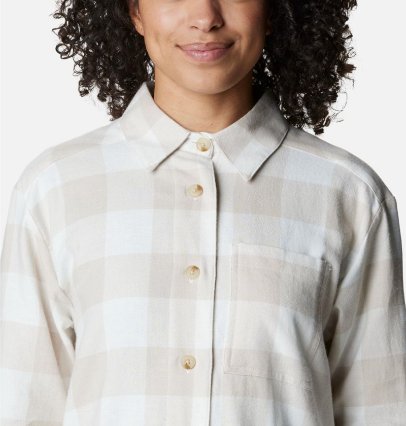 Columbia Holly Hideaway Flannel Women's Shirt White | IWMDFA-409
