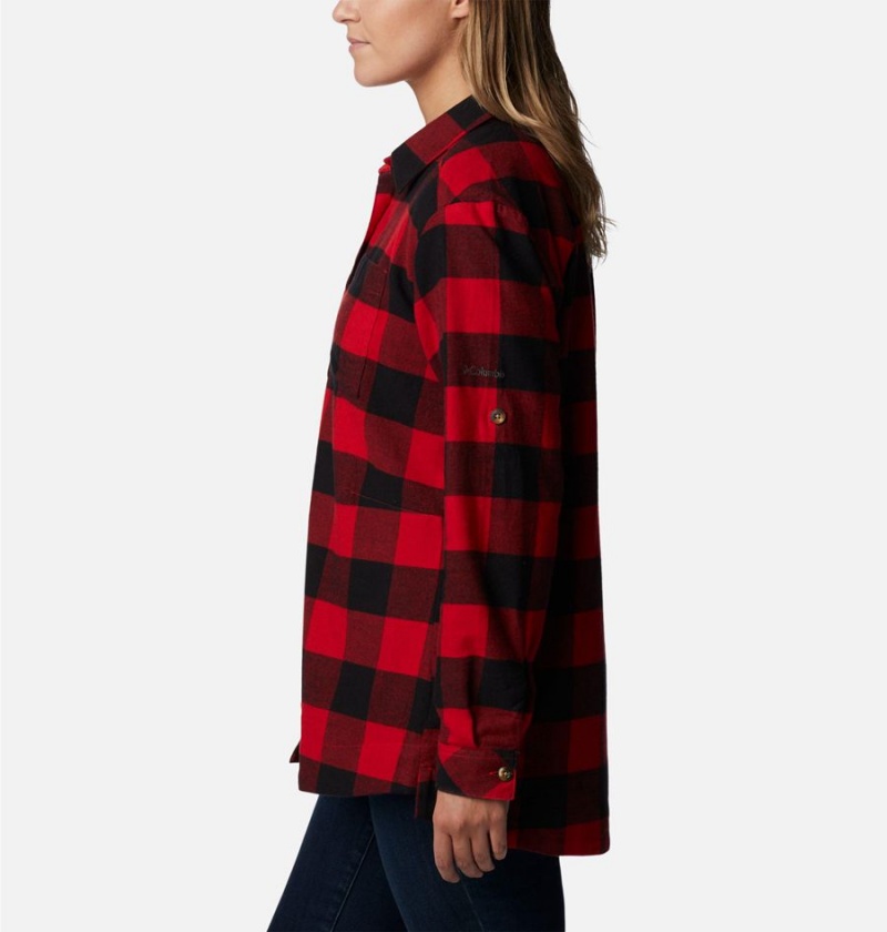 Columbia Holly Hideaway Flannel Women's Shirt Red | APJQCL-763