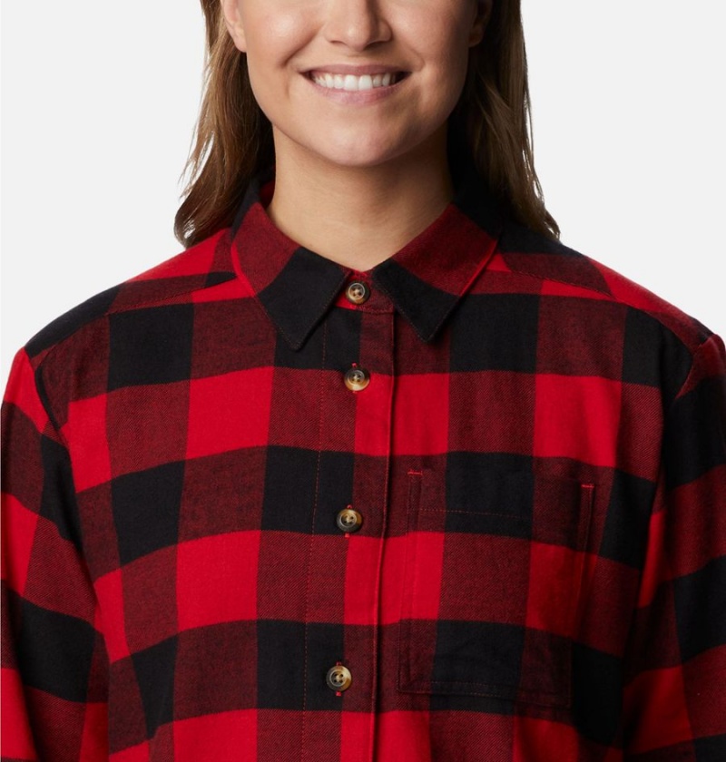 Columbia Holly Hideaway Flannel Women's Shirt Red | APJQCL-763