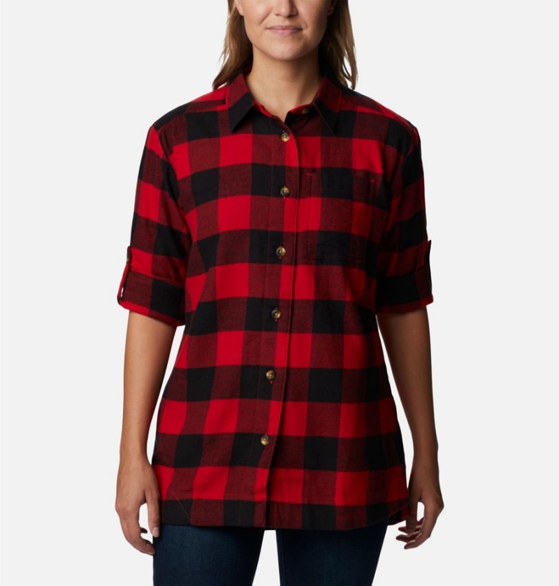 Columbia Holly Hideaway Flannel Women's Shirt Red | APJQCL-763
