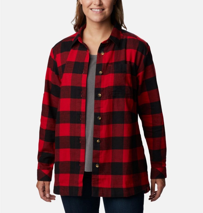 Columbia Holly Hideaway Flannel Women's Shirt Red | APJQCL-763