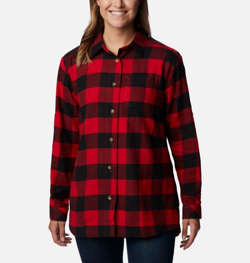 Columbia Holly Hideaway Flannel Women\'s Shirt Red | APJQCL-763