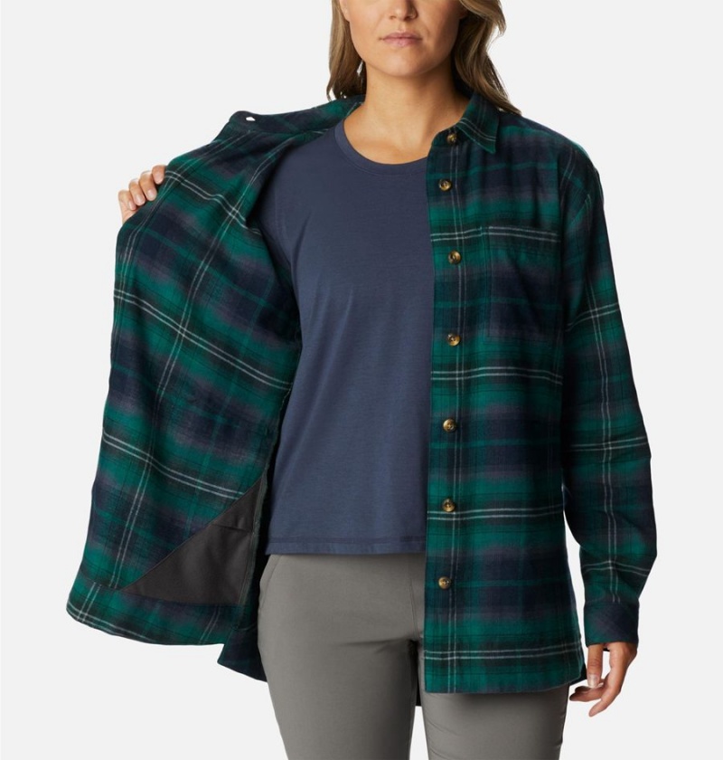 Columbia Holly Hideaway Flannel Women's Shirt Green | SUEDIG-015