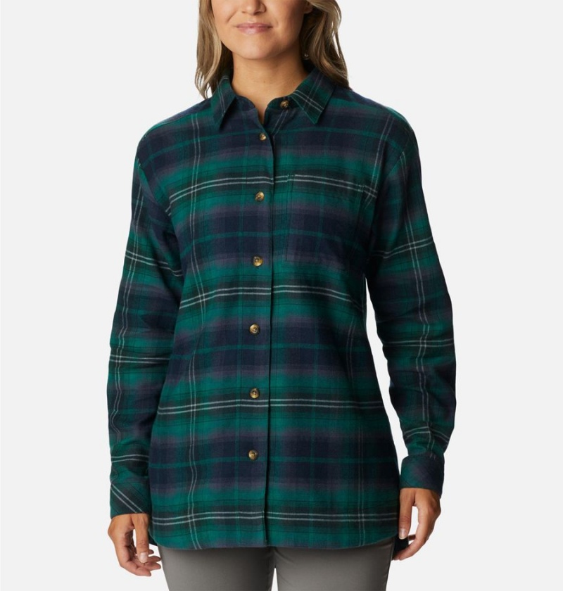 Columbia Holly Hideaway Flannel Women\'s Shirt Green | SUEDIG-015