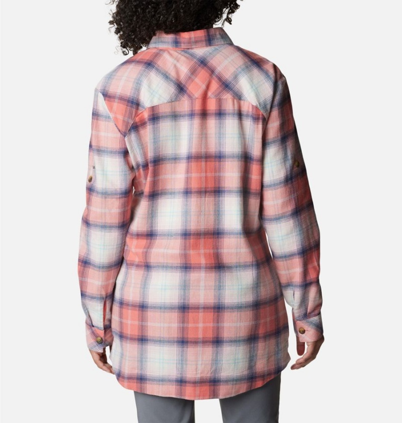 Columbia Holly Hideaway Flannel Women's Shirt Coral | XHZAEQ-791