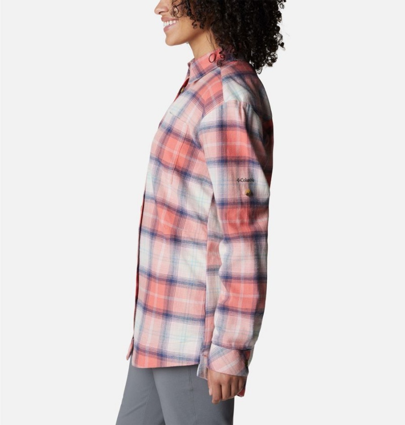 Columbia Holly Hideaway Flannel Women's Shirt Coral | XHZAEQ-791
