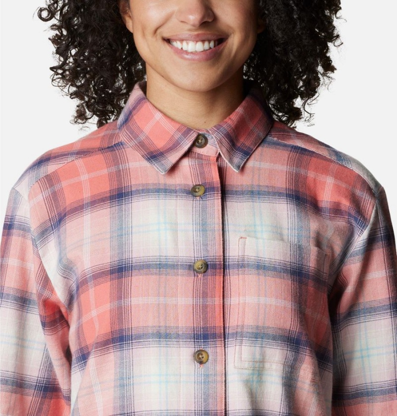 Columbia Holly Hideaway Flannel Women's Shirt Coral | XHZAEQ-791