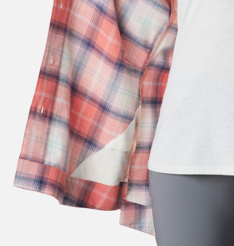 Columbia Holly Hideaway Flannel Women's Shirt Coral | XHZAEQ-791