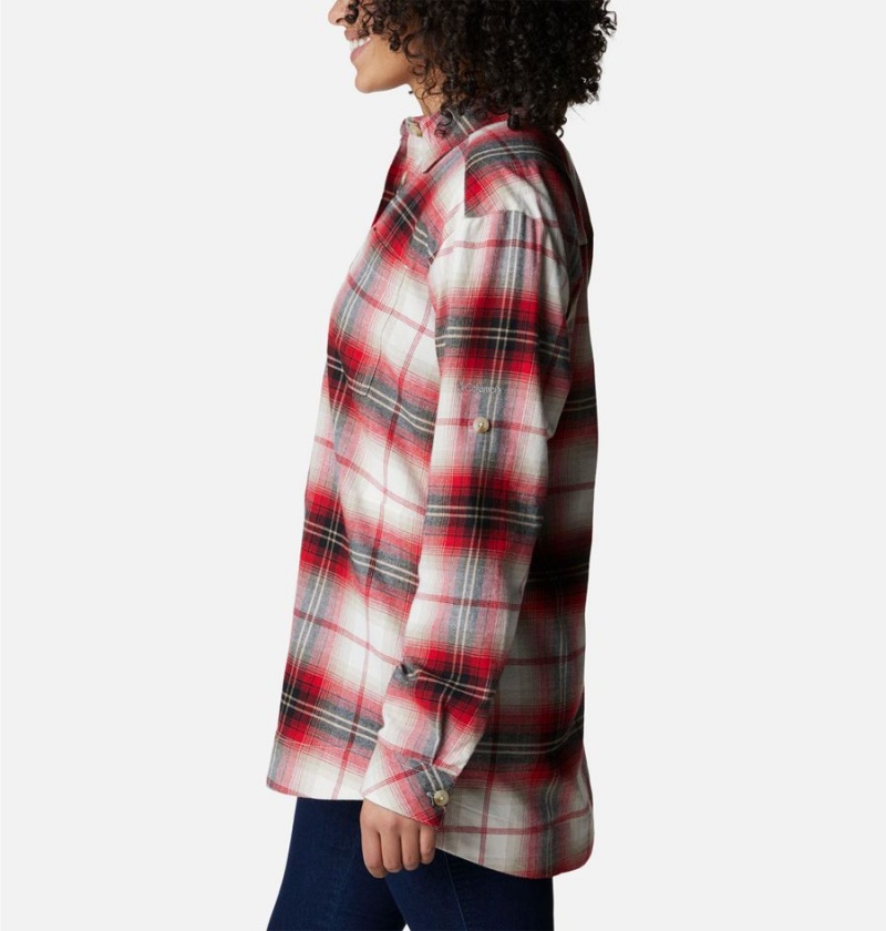 Columbia Holly Hideaway Flannel Women's Shirt Red | GLNEFJ-382