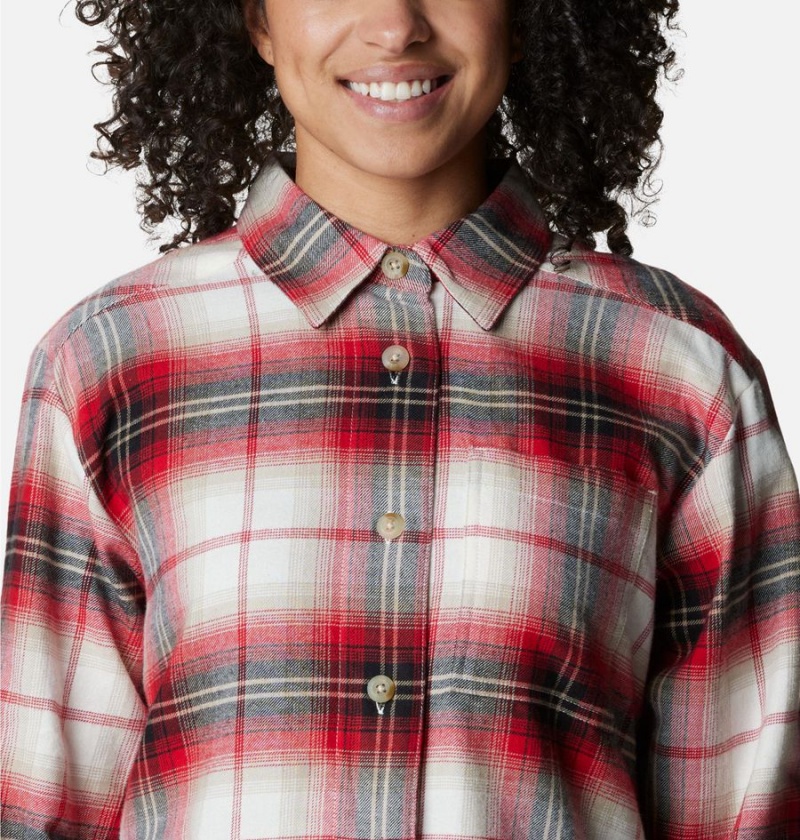 Columbia Holly Hideaway Flannel Women's Shirt Red | GLNEFJ-382