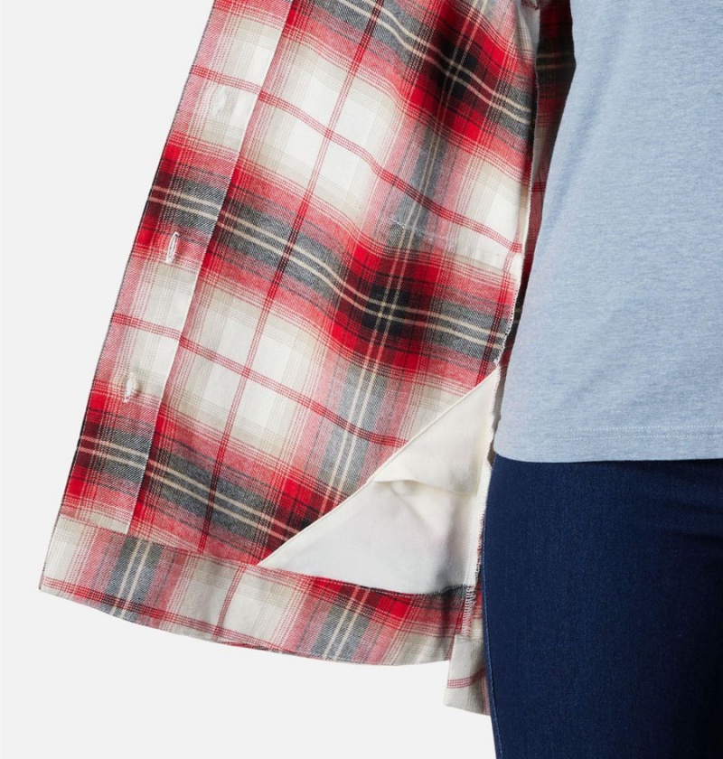 Columbia Holly Hideaway Flannel Women's Shirt Red | GLNEFJ-382