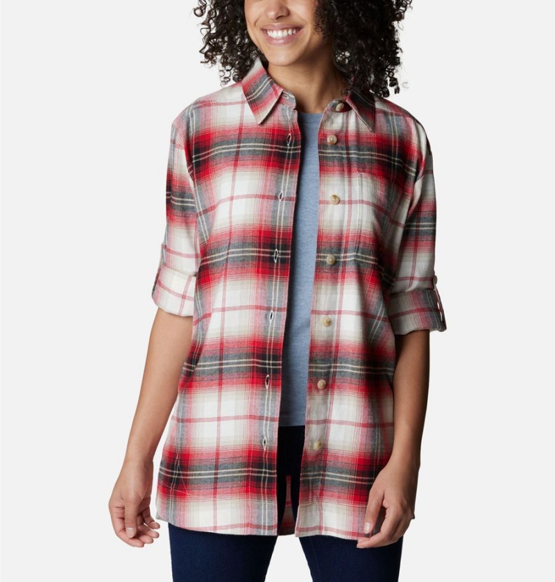 Columbia Holly Hideaway Flannel Women's Shirt Red | GLNEFJ-382
