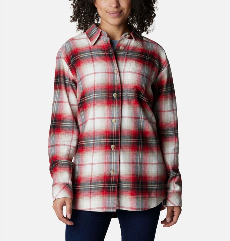 Columbia Holly Hideaway Flannel Women\'s Shirt Red | GLNEFJ-382
