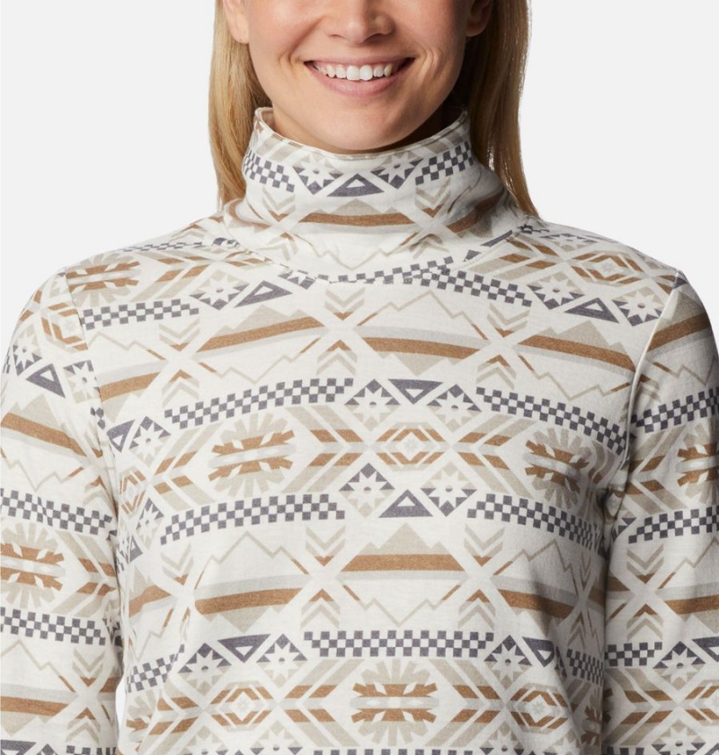 Columbia Holly Hideaway Funnel Neck Long Sleeve Women's Pullover White | LNVAXS-902
