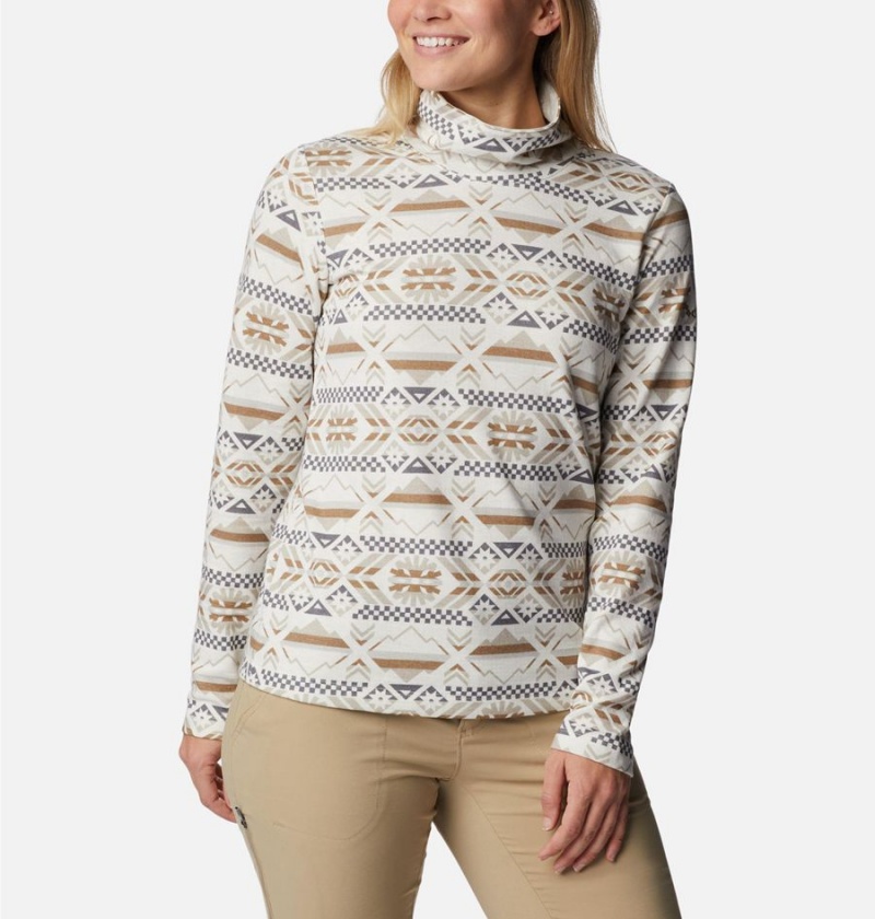 Columbia Holly Hideaway Funnel Neck Long Sleeve Women's Pullover White | LNVAXS-902