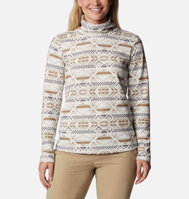 Columbia Holly Hideaway Funnel Neck Long Sleeve Women\'s Pullover White | LNVAXS-902