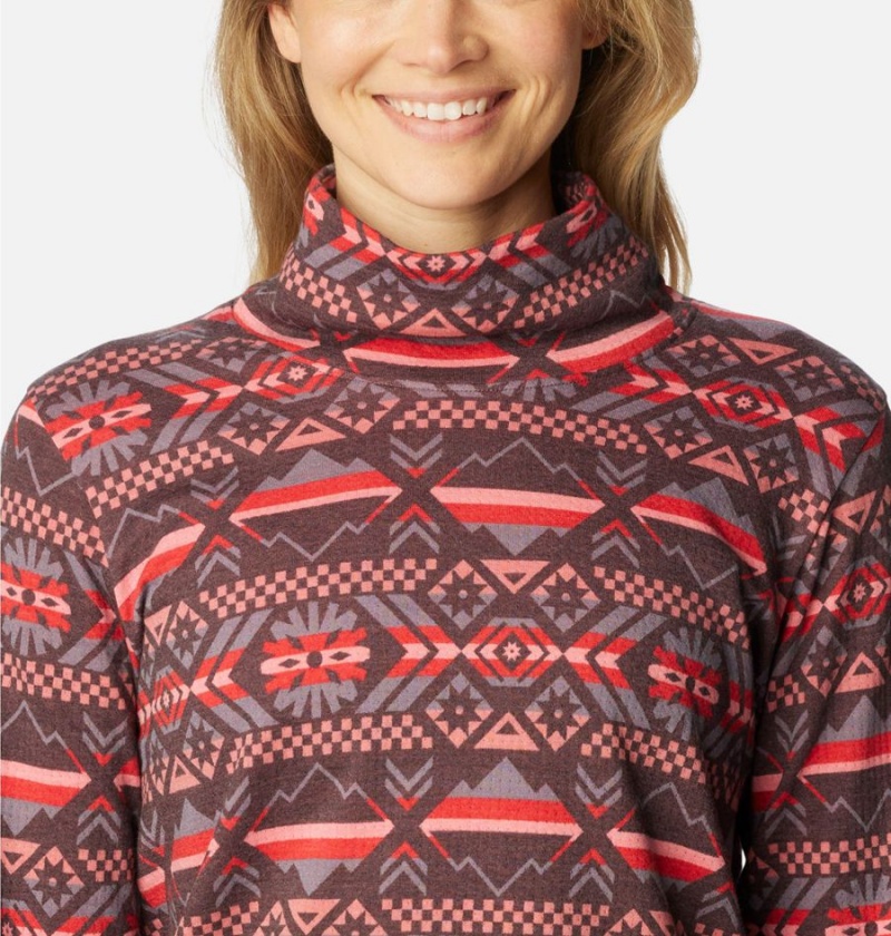Columbia Holly Hideaway Funnel Neck Long Sleeve Women's Pullover Red | YEZKLA-263