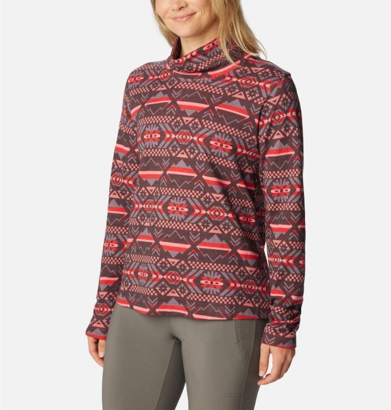 Columbia Holly Hideaway Funnel Neck Long Sleeve Women's Pullover Red | YEZKLA-263
