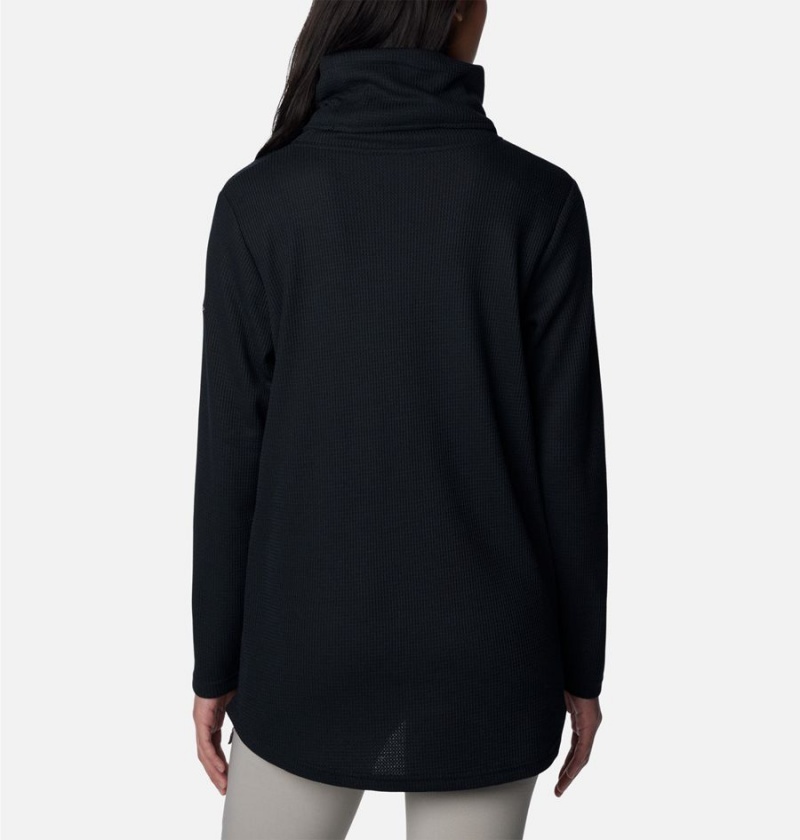 Columbia Holly Hideaway Waffle Cowl Neck Women's Pullover Black | CPWRMI-413