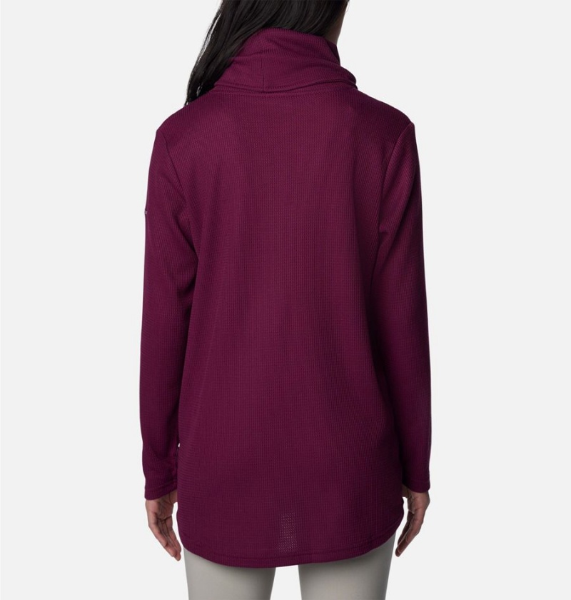Columbia Holly Hideaway Waffle Cowl Neck Women's Pullover Coral | SORVKZ-049