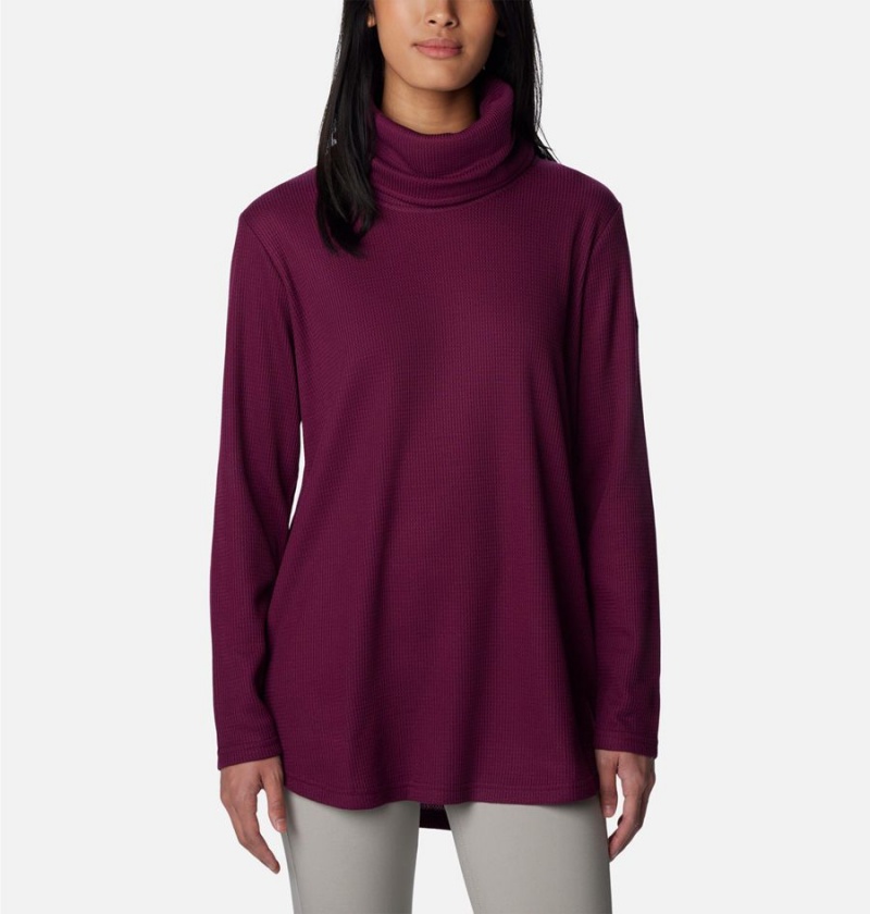 Columbia Holly Hideaway Waffle Cowl Neck Women\'s Pullover Coral | SORVKZ-049