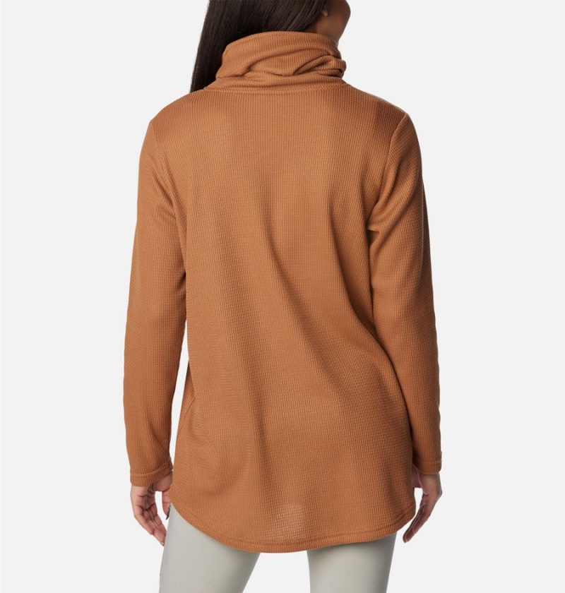 Columbia Holly Hideaway Waffle Cowl Neck Women's Pullover Brown | HURKVG-198