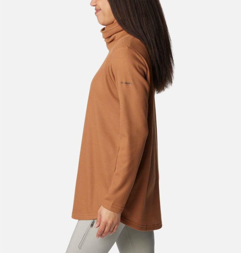 Columbia Holly Hideaway Waffle Cowl Neck Women's Pullover Brown | HURKVG-198