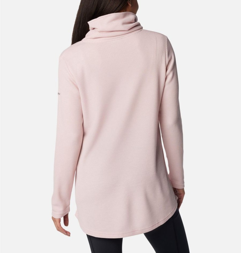 Columbia Holly Hideaway Waffle Cowl Neck Women's Pullover Pink | OBYHUI-623