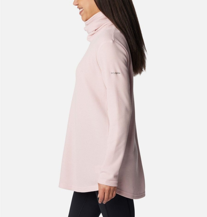 Columbia Holly Hideaway Waffle Cowl Neck Women's Pullover Pink | OBYHUI-623