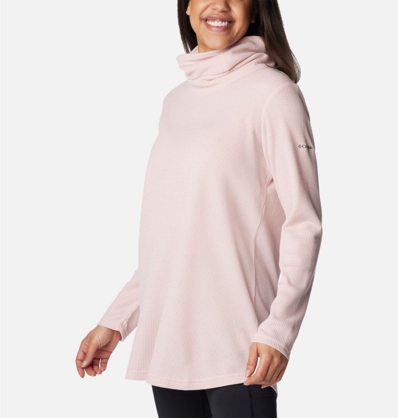 Columbia Holly Hideaway Waffle Cowl Neck Women's Pullover Pink | OBYHUI-623