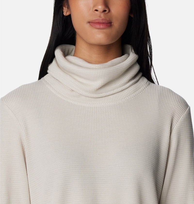 Columbia Holly Hideaway Waffle Cowl Neck Women's Pullover Beige | BWISAM-729