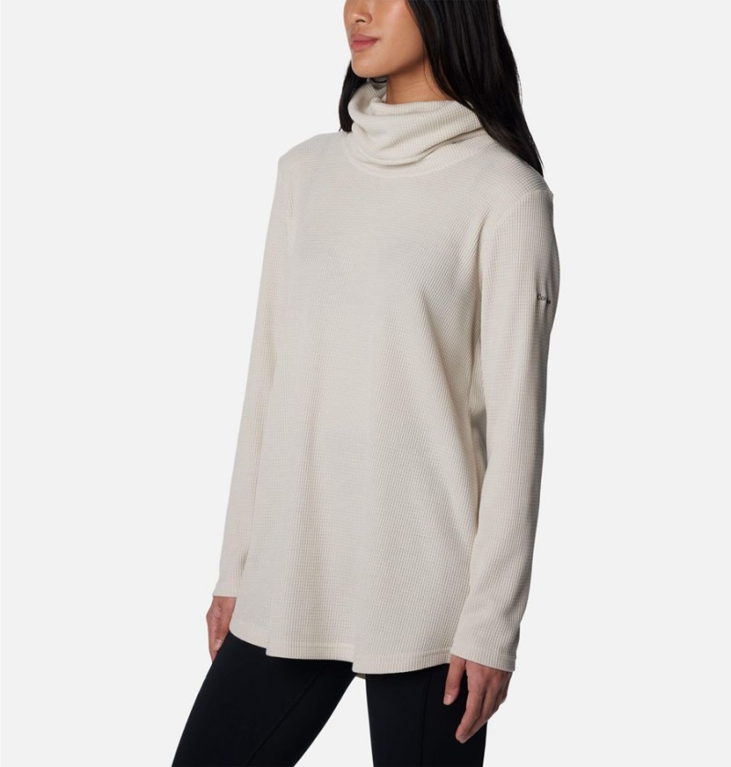 Columbia Holly Hideaway Waffle Cowl Neck Women's Pullover Beige | BWISAM-729