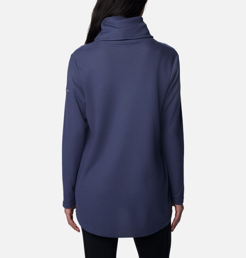 Columbia Holly Hideaway Waffle Cowl Neck Women's Pullover Navy | OVKIEQ-816