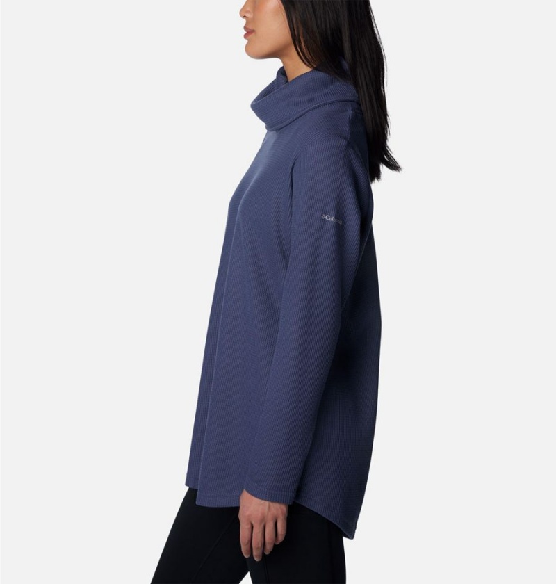 Columbia Holly Hideaway Waffle Cowl Neck Women's Pullover Navy | OVKIEQ-816