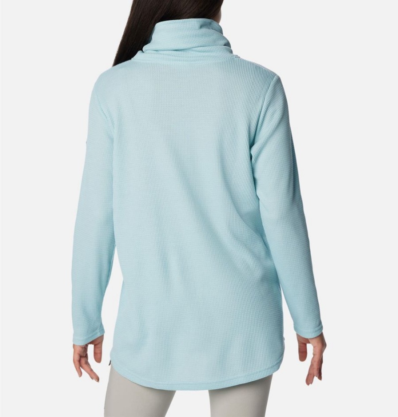 Columbia Holly Hideaway Waffle Cowl Neck Women's Pullover Turquoise | ZDQFMN-461